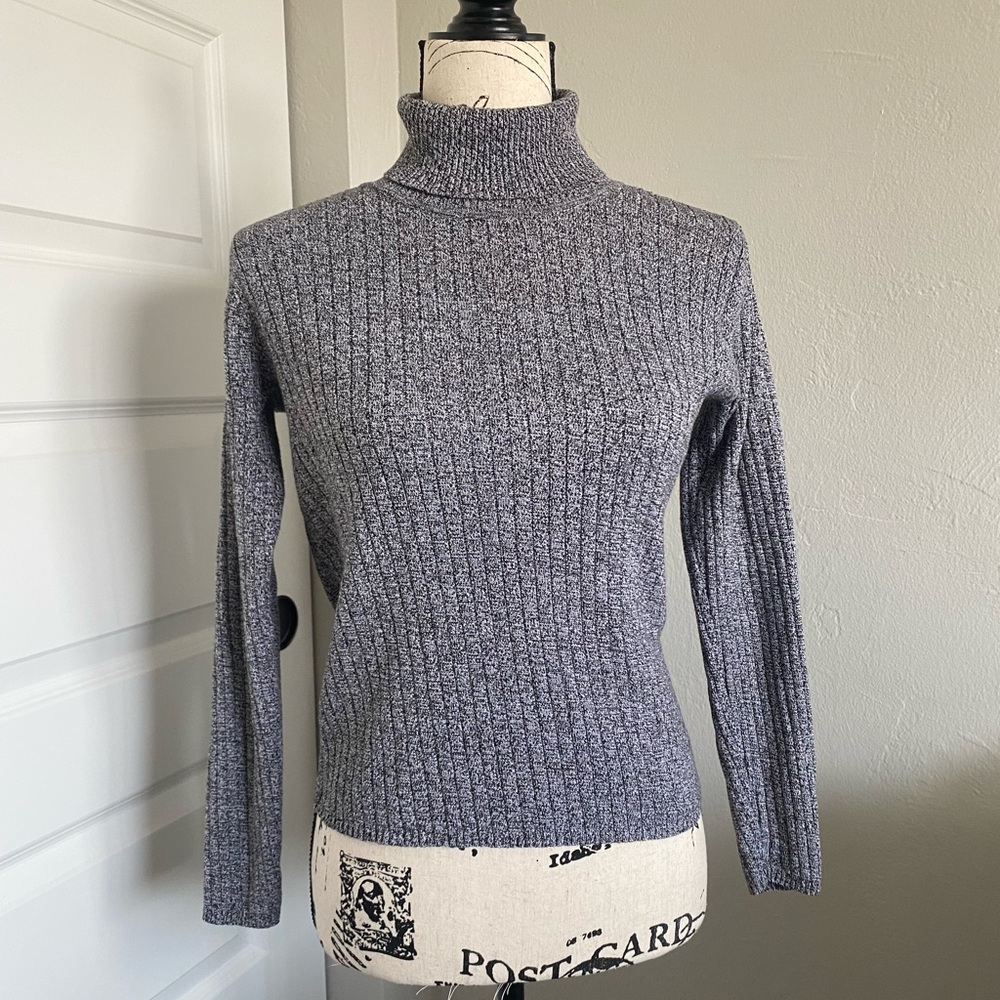 Talbots Retro 90s Ribbed Knit Turtleneck